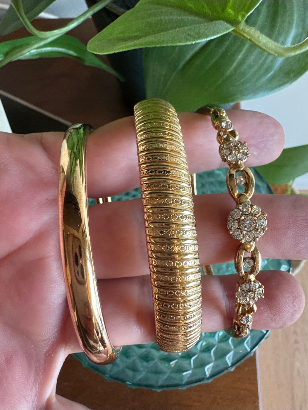 Fossil & Avon Gold-Tone Three-Piece Bracelet Set